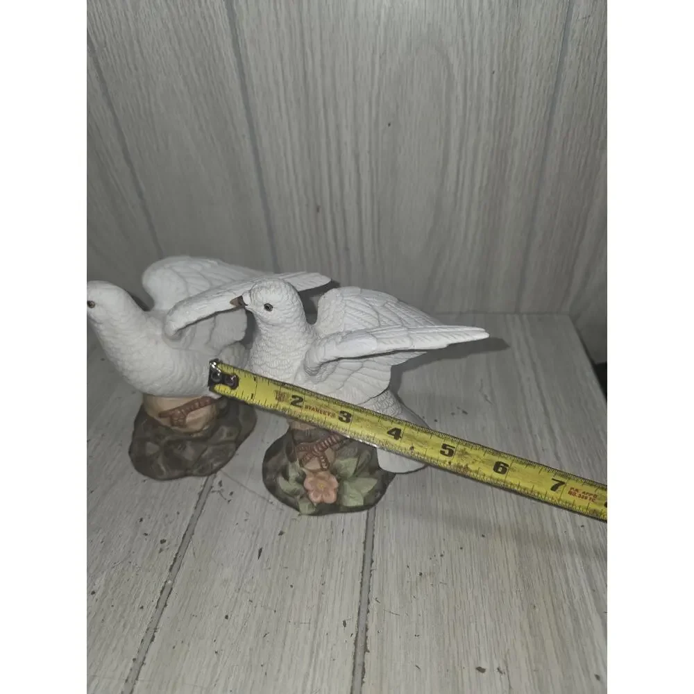 Vtg Ceramic White Love Doves On Dogwood Tree Branch Mexico Birds Heritage